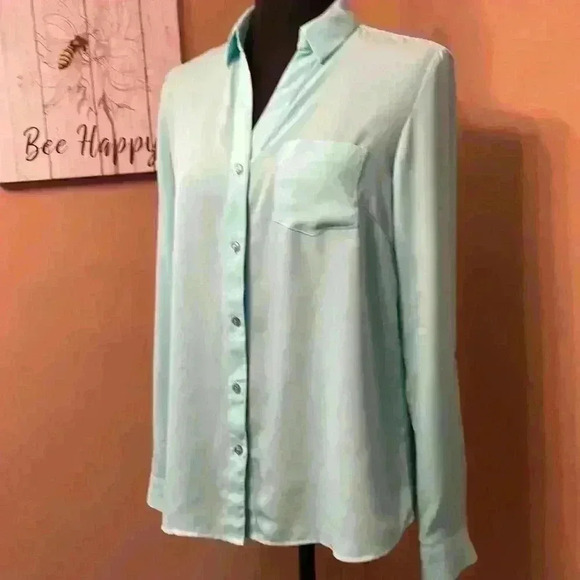 The Limited Teal long roll sleeve blouse - Picture 2 of 4